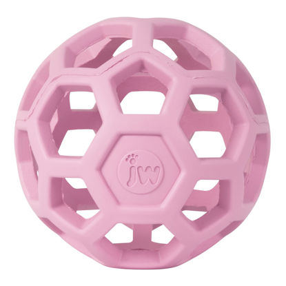 Picture of JW Pet HOL-ee Roller™, Dog Toy Puzzle Ball, Natural Rubber, Small (3 Inch Diameter), Pink