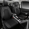 Picture of CAR PASS Leather Two Front Car Seat Cover; 4Pcs Waterproof Car Floor Mats & Steering Wheel Cover,Universal Fit Airbag Compatible Automotive Interior Covers (Combo Set, Black)
