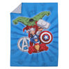Picture of Marvel Avengers Team Blue, Red, and Green Hulk, Captain America, Iron Man, and Thor 4 Piece Toddler Bed Set - Comforter, Fitted Bottom Sheet, Flat Top Sheet, and Reversible Pillowcase