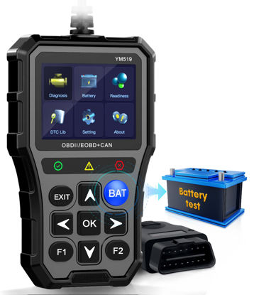 Picture of AMTIFO OBD2 Scanner with Battery Tester - Diagnostic Tool for Cars, Check Engine Light & Emissions Readiness, Real-Time Date, Plug & Play, Multilingual, Support All Vehicles
