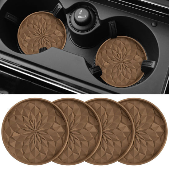 Picture of ME.FAN Car Cup Coaster [4 Pack] Silicone Car Coasters/Cup Mats - 2.75In Universal Non-Slip Recessed Car Interior Accessories - Car Cup Holder Insert Coasters Coffee