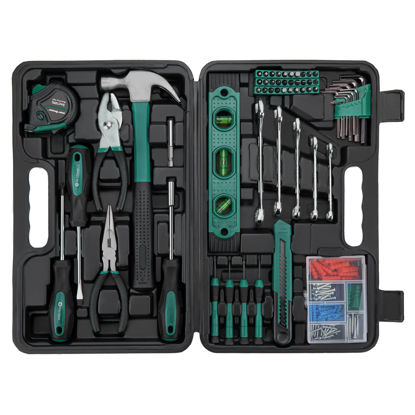 Picture of CARTMAN Tool Set General Household Hand Tool Kit with Plastic Toolbox Storage Case Green