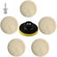 Picture of IPELY 7 Pcs 3 Inch Wool Polisher Buffing Wheel Small Buffing Pads for Drill Buffer Attachment with M10 Drill Adapter
