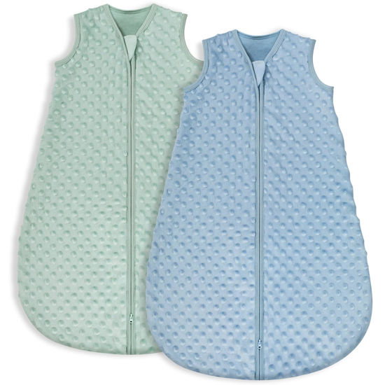 Picture of Yoofoss Fleece Baby Sleep Sack 12-18 Months with Plush Dots, TOG 1.5 Baby Wearable Blanket with 2-Way Zipper, Cotton Toddler Sleep Sack Fleece