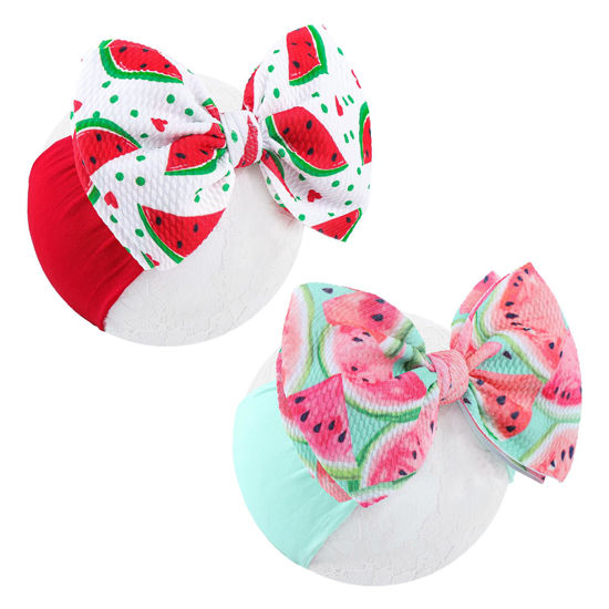 Picture of YanJie Soft Newborn Nylon Headbands & Hair Bows for Baby Girls, Infants, Toddlers