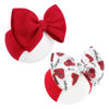 Picture of YanJie Valentines Bows Baby Girl Headband Red Bow Baby Pink Headband Heart Newborn Wide Hairbands Valentines Gift Handmade Hair Accessories Infant