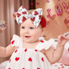 Picture of YanJie Valentines Bows Baby Girl Headband Red Bow Baby Pink Headband Heart Newborn Wide Hairbands Valentines Gift Handmade Hair Accessories Infant
