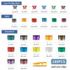 Picture of ZIPCCI Car Fuses Assortment Kit, 180 Pcs Standard & Mini & Low Profile Mini Fuse (1A/2A/3A/5A/7.5A/10A/15A/20A/25A/30A/35A/40AMP) Automotive Blade Fuse for RV, Truck, Marine, Auto Accessories