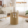 Picture of Artfeel Laundry Basket,Woven Cotton Rope Laundry Hamper,60L for Decorative Storage of Dirty Clothes,Toys and Blankets in Bathroom,Baby Room and Living Room