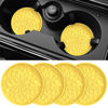 Picture of ME.FAN Car Cup Coaster [4 Pack] Silicone Car Coasters/Cup Mats - 2.75In Universal Non-Slip Recessed Car Interior Accessories - Car Cup Holder Insert Coasters Yellow
