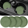 Picture of ME.FAN Car Cup Coaster [4 Pack] Silicone Car Coasters/Cup Mats - 2.75In Universal Non-Slip Recessed Car Interior Accessories - Car Cup Holder Insert Coasters Olive Green