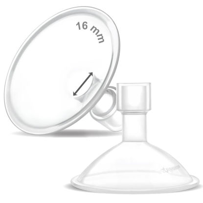 Picture of Maymom MyFit Crater Series 16mm Two-Piece Design Small Breastshield Compatible with Medela Breast Pumps; Not Original Medela Pump Parts; Replace Medela Shields; Fit Flex Connector; 2pc