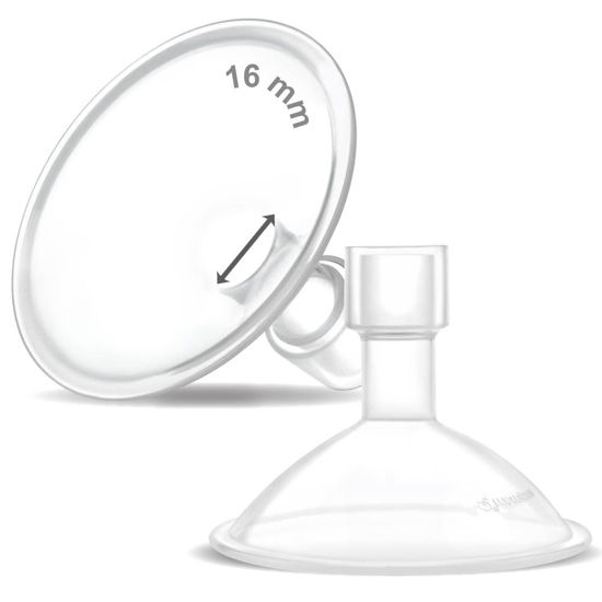 Picture of Maymom MyFit Crater Series 16mm Two-Piece Design Small Breastshield Compatible with Medela Breast Pumps; Not Original Medela Pump Parts; Replace Medela Shields; Fit Flex Connector; 2pc