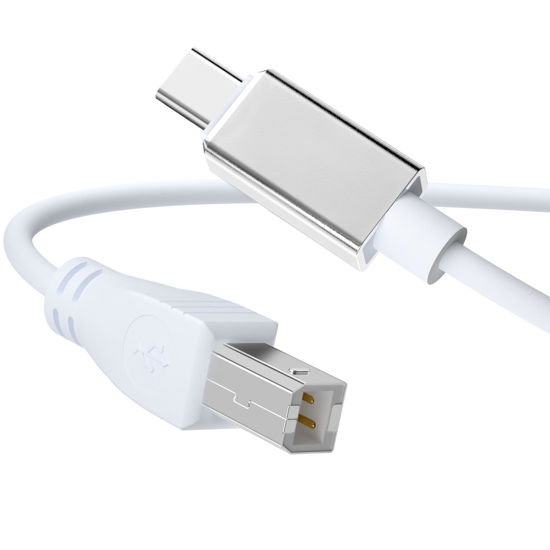 Picture of MeloAudio USB C MIDI Cable, Type C to USB 2.0 MIDI Interface Cable for Midi Controller, Midi Keyboard, Audio Interface, 6.6FT USB B to USB C Printer Cable for Samsung, Laptop, MacBook