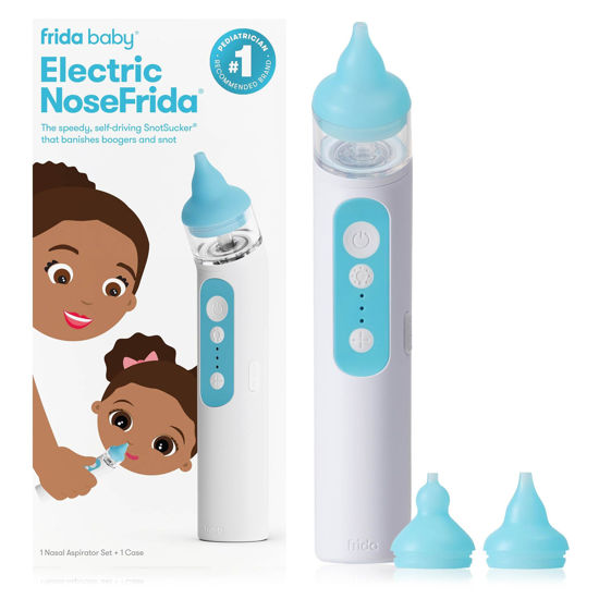 Picture of Frida Baby Electric NoseFrida Nasal Aspirator for Baby, Nose Sucker for Baby & Toddler, Upgraded Nasal Aspirator for Congestion Relief with 3 Suction Levels, 2 Silicone Tips, USB