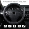 Picture of Microfiber Leather 15" Universal Fit Car Steering Wheel Cover, Elastic Nonslip Breathable and Odorless, Black