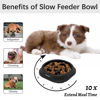 Picture of MateeyLife Small Slow Feeder Cat Bowls 2PCS, Anti-Choking Puzzle Cat Food Bowls, Anti-Slip Interactive Dog Feeding Bowls Slow Down Eating, Bloat Stop Maze Cat Dishes for Small Breeds 1 Cup Gray&Black