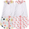 Picture of BSTOPPT Newborn Sleep Sack Baby Swaddle,3-6 Months,3-Way Adjustable Wearable Blanket,100% Rayon Cotton Swaddling sleeping bag，TOG 0.5（Heart&Floral）