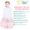 Picture of BSTOPPT Newborn Sleep Sack Baby Swaddle,3-6 Months,3-Way Adjustable Wearable Blanket,100% Rayon Cotton Swaddling sleeping bag，TOG 0.5（Heart&Floral）