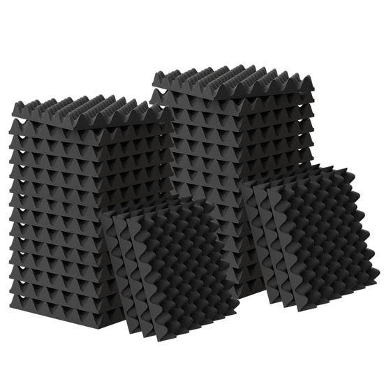 Picture of 24 Pack 1.5"X12"X12" Sound Proof Egg Crate Foam(Most Soundproofing Design), Upgraded Sound Proof Foam Panels for Walls, Doors, Fire-Retardent Foam Padding, Soundproof Foam Made by WVOVW