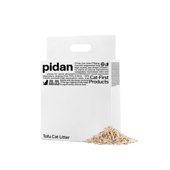 Picture of pidan Tofu Cat Litter Clumping,Flushable,Ultra Absorbent and Fast Drying, 100% Natural Ingredients Litter,Solubility in Water,Really Dust-Free,Less Scattering (5.3lb×1bag)