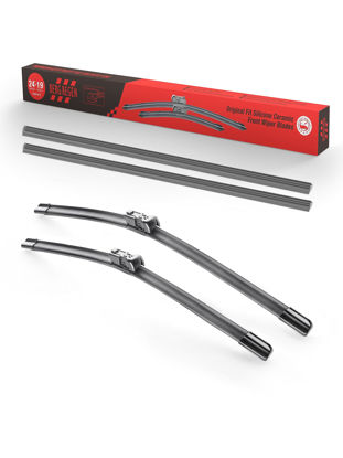 Picture of 24"+19" Front Windshield Wiper Blades Replacement for Volkswagen VW CC 2012-2009 EOS 2016-2007 Golf 2014-2006 GTI 2009-2006 (Pack of 2) Top Lock 19mm with 2Pcs 24inch Refills