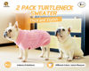 Picture of Roseelk 2 Pack Dog Sweaters for Small Dogs - Puppy Medium Warm Clothes in Winter, Turtleneck Pullover Design for Boy Girl Pet, Doggie, Cat, Kitten Chihuahua Bulldog Pug Beagles (XS, Pink, Beige)