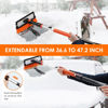 Picture of AstroAI 47.2" Ice Scrapers for Car Windshield, 3 in 1 Sturdy Snow Brush with Squeegee, 10 Adjustable Length Settings, Extendable Aluminum Handle, 180° Pivoting Snow Scraper for Car, Truck, SUV(Orange)