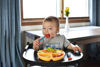 Picture of PandaEar Divided Unbreakable Silicone Baby and Toddler Plates - 3 Pack - Non-Slip - Dishwasher and Microwave Safe - Silicone (Blue Green Yellow)