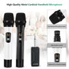 Picture of Wireless Microphone, Bietrun UHF Metal Dual Handheld Cordless Dynamic Mic System with Rechargeable Receiver, 1/4‘’Output, for Karaoke, Church, Speech, Wedding, Party Singing(160 ft Range)-Auto Connect