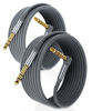 Picture of Elebase 1/4 Inch TRS Instrument Cable 3.3ft 2-Pack,Right-Angled to Straight 6.35mm Male Jack Stereo Audio Cord,6.35 Balanced Interconnect Line for Electric Guitar,Bass,Keyboard,Mixer,Amplifier,Speaker
