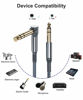 Picture of Elebase 1/4 Inch TRS Instrument Cable 3.3ft 2-Pack,Right-Angled to Straight 6.35mm Male Jack Stereo Audio Cord,6.35 Balanced Interconnect Line for Electric Guitar,Bass,Keyboard,Mixer,Amplifier,Speaker