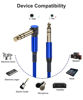 Picture of Elebase 1/4 Inch TRS Instrument Cable 10ft 2-Pack,Right-Angled to Straight 6.35mm Male Jack Stereo Audio Cord,6.35 Balanced Interconnect Line for Electric Guitar,Bass,Keyboard,Mixer,Amplifier,Speaker