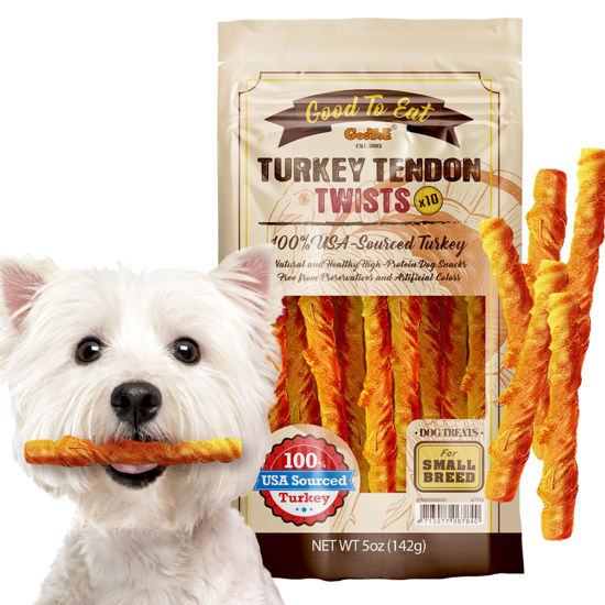 Picture of Gootoe Turkey Tendon Wrapped Chicken Stick (Small) 10 Unit a Pack - 100% USA-Sourced Turkey, Natural Snack, Premium Puppy Chews, Hypoallergenic, Rawhide-Free, Reseal Value Bags, Sizes for Small Breeds