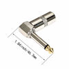 Picture of HSP-HSWITI Audio 1/4" 90 Degree Right Angle Plug, 6.35mm Heavy Duty TS Mono Male Solder Jack Connector for Speaker/Guitar/Microphone Cables - 5PACK