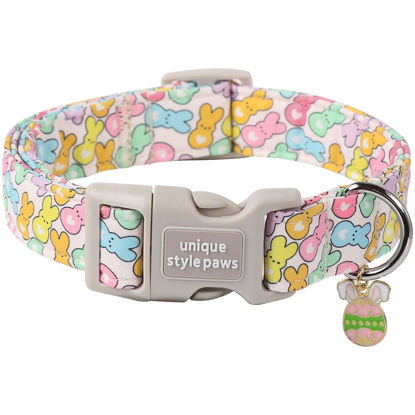 Picture of Unique style paws Easter Day Dog Collar Plastic Buckle Collar with Pendant Blue Sports Rabbit Ball Egg Puppy Collars Gift for Small Medium Large Boys Girls Dogs