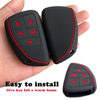 Picture of TANDRIVE Key Fob Cover for 2022 2023 2024 2025 Chevy Silverado 1500 GMC Sierra 1500, 2024 2025 Silverado Sierra 2500HD 3500HD, Silicone, 2-Pack, Red Button, Black