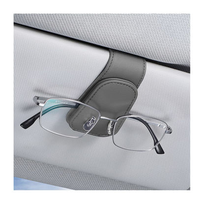 Picture of AICEL Sunglasses Holders for Car Sun Visor, Leather Eyeglasses Hanger Mounter, Magnetic Glasses Holder and Ticket Card Clip, Auto Interior Accessories Universal for SUV Pickup Truck