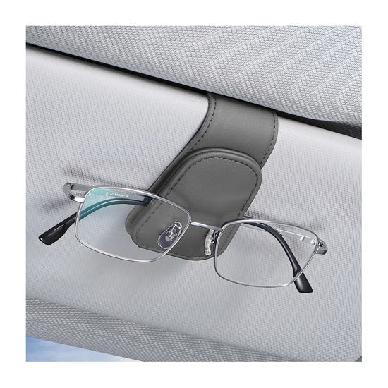 Picture of AICEL Sunglasses Holders for Car Sun Visor, Leather Eyeglasses Hanger Mounter, Magnetic Glasses Holder and Ticket Card Clip, Auto Interior Accessories Universal for SUV Pickup Truck