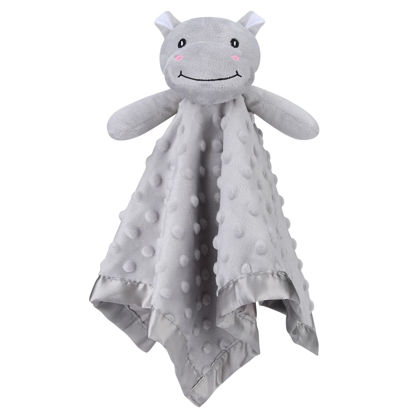 Picture of Pro Goleem Hippo Loveys for Babies, Soft Security Blanket Baby Snuggle Toy Newborn Stuffed Animals Baby Gifts for Boys and Girls, 16 Inch