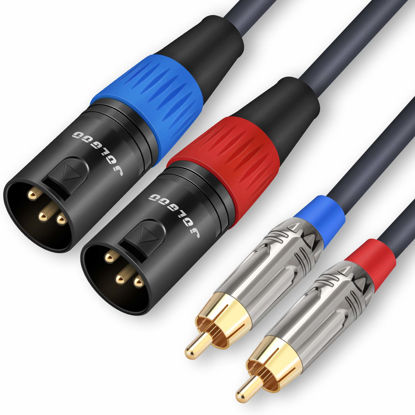 Picture of JOLGOO RCA to XLR Cable, Dual RCA Male to Dual XLR Male Cable, 2 RCA Male to 2 XLR Male HiFi Audio Cable, 4N OFC Wire, for Amplifier Mixer Microphone, 3.3 Feet