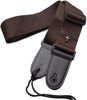 Picture of CC CAIHONG Guitar Strap, Bass Guitar Straps Acoustic Electric Woven Simple Leather Ends Adjustable Vintage with Pick Pocket - Brown