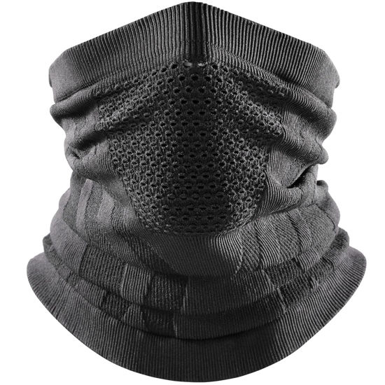 Picture of WTACTFUL Winter Neck Gaiter Neck Warmer Half Face Ski Mask Cover Shield for Cold Weather Windproof Tube Bandana Balaclava for Running Skiing Hunting Snowboarding Cycling Motorcycle Riding All Black