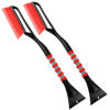 Picture of AstroAI 2 Pack 27" Snow Brush and Ice Scrapers for Car Windshield, Detachable Snow Scrapers with Ergonomic Foam Grip for Cars, Trucks, SUVs (Heavy Duty ABS, PVC Brush, Red)