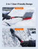 Picture of AstroAI 2 Pack 27" Snow Brush and Ice Scrapers for Car Windshield, Detachable Snow Scrapers with Ergonomic Foam Grip for Cars, Trucks, SUVs (Heavy Duty ABS, PVC Brush, Red)