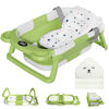 Picture of MoreFeel Collapsible Baby Bathtub for Newborn with Thermometer & 1 Hooded Towel & 1 Soft Floating Cushion,Portable Travel Bathtub with Drain Hole, Durable Foldable Baby Tubs for Infants to Toddler