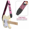 Picture of YIKOKO Guitar Strap 2 inch Velvet Guitar Straps with Full Grain Leather End, for Bass Electric and Acoustic Guitars, Free Strap Button, 2 Strap Locks and 4 Guitar Picks