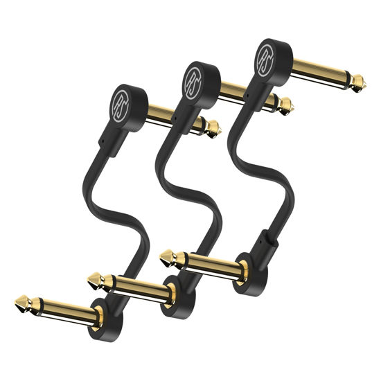 Picture of Rock Stock Guitar Pedal Patch Cables - 6 Inch S-Shape Right Angle Pedal Board Cable to Maximize Space - Durable & Low Noise Gold Plated Connectors