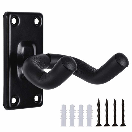 Picture of Guitar Wall Mount Hanger,Guitar Hangers,Guitar Wall Hook Black hooks Metal Guitar Holder