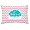 Picture of Little Sleepy Head Toddler Pillow with Pillowcase 13x18 - Kids Pillow for Sleeping - Better Neck Support Ergonomic Pillow and Toddler Pillowcase - Best Pillows for Kids (Chevron Pink)